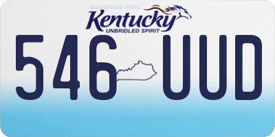 KY license plate 546UUD