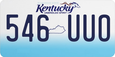 KY license plate 546UUO