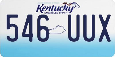 KY license plate 546UUX