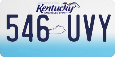 KY license plate 546UVY