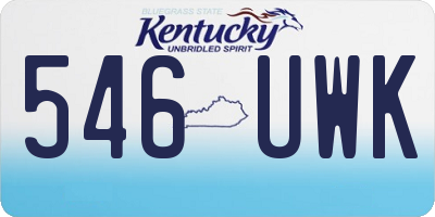KY license plate 546UWK