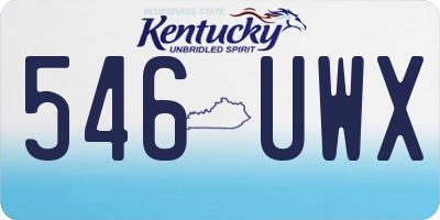 KY license plate 546UWX