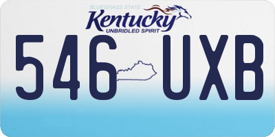 KY license plate 546UXB
