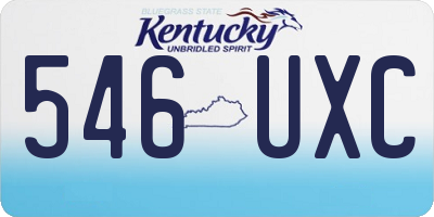 KY license plate 546UXC