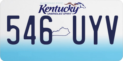 KY license plate 546UYV
