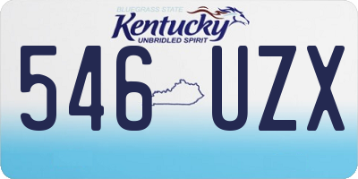 KY license plate 546UZX