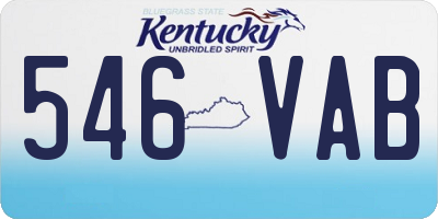 KY license plate 546VAB