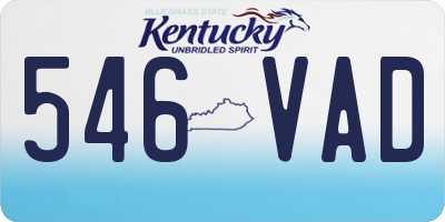 KY license plate 546VAD