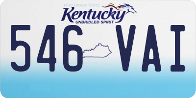 KY license plate 546VAI