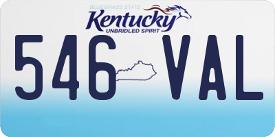 KY license plate 546VAL