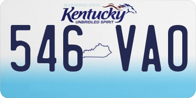 KY license plate 546VAO