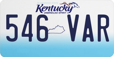 KY license plate 546VAR