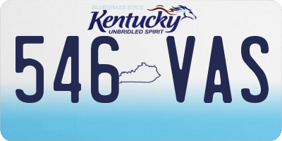 KY license plate 546VAS