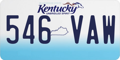 KY license plate 546VAW