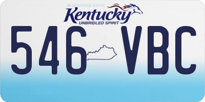 KY license plate 546VBC