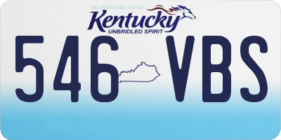 KY license plate 546VBS
