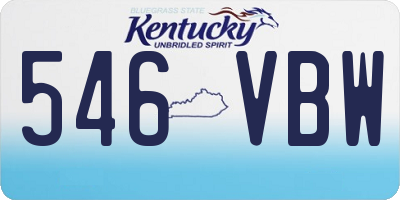 KY license plate 546VBW