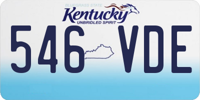 KY license plate 546VDE