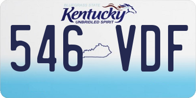 KY license plate 546VDF