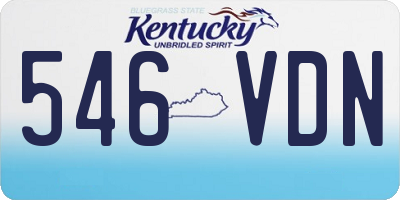 KY license plate 546VDN