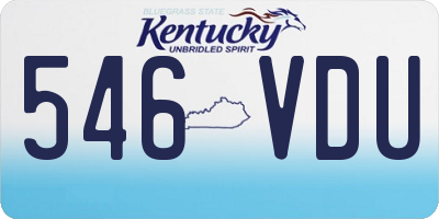 KY license plate 546VDU