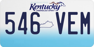 KY license plate 546VEM