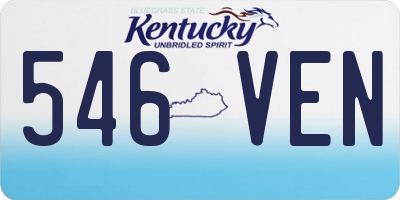 KY license plate 546VEN