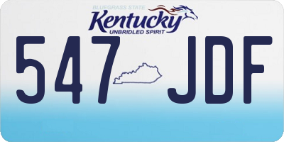 KY license plate 547JDF