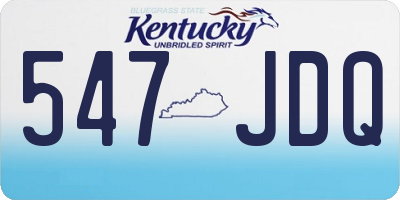 KY license plate 547JDQ