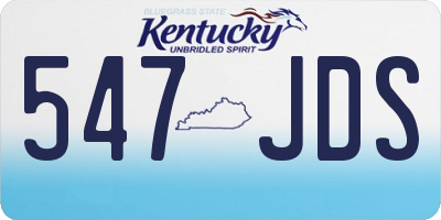 KY license plate 547JDS