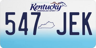 KY license plate 547JEK