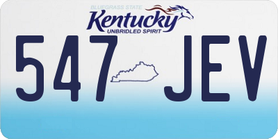 KY license plate 547JEV