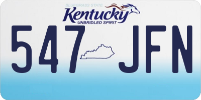 KY license plate 547JFN