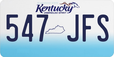 KY license plate 547JFS