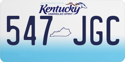 KY license plate 547JGC