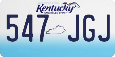 KY license plate 547JGJ