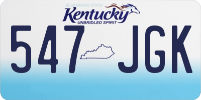 KY license plate 547JGK