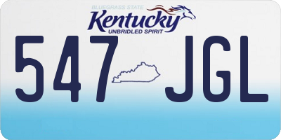 KY license plate 547JGL