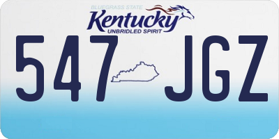 KY license plate 547JGZ