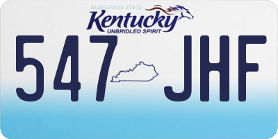 KY license plate 547JHF