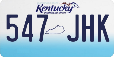 KY license plate 547JHK