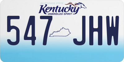 KY license plate 547JHW