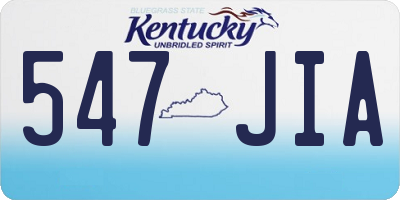 KY license plate 547JIA