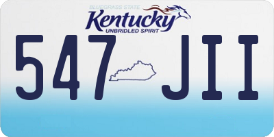 KY license plate 547JII
