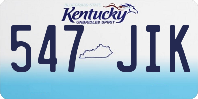 KY license plate 547JIK