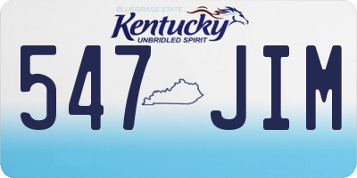 KY license plate 547JIM