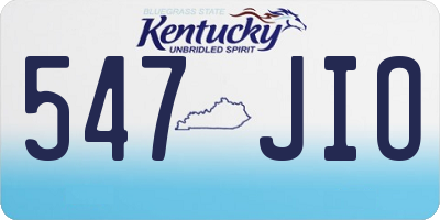 KY license plate 547JIO