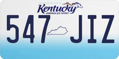 KY license plate 547JIZ