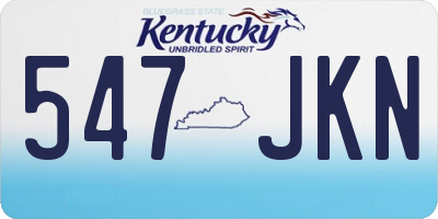 KY license plate 547JKN
