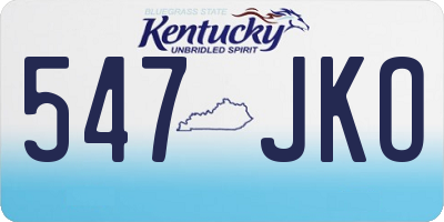 KY license plate 547JKO